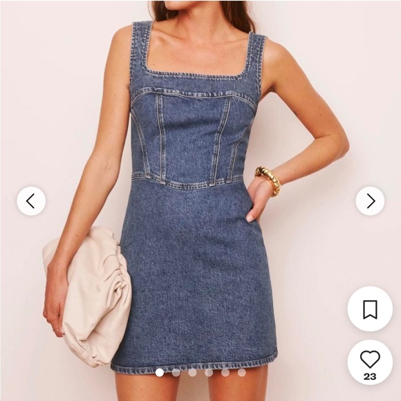Reformation Dresses & Skirts - NWOT Reformation Blue Davies Bustier Denim
